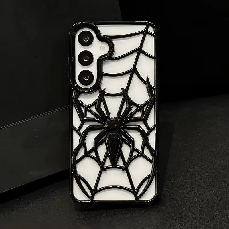 Aranha 3D Oco Caso Para Samsung Galaxy S25 S24 FE S23 Plus S22 Ultra A56 A55 A54 5G A36 A26 A16 A13 4G A06 A04 A04S Capa