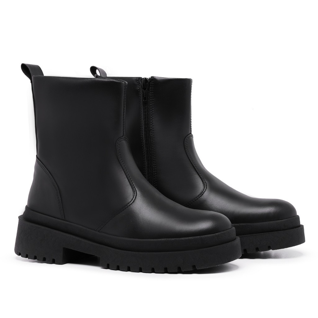 Coturno Bota Tratorada Feminino Couro Ecologico Sola Confortável Mega Promoção