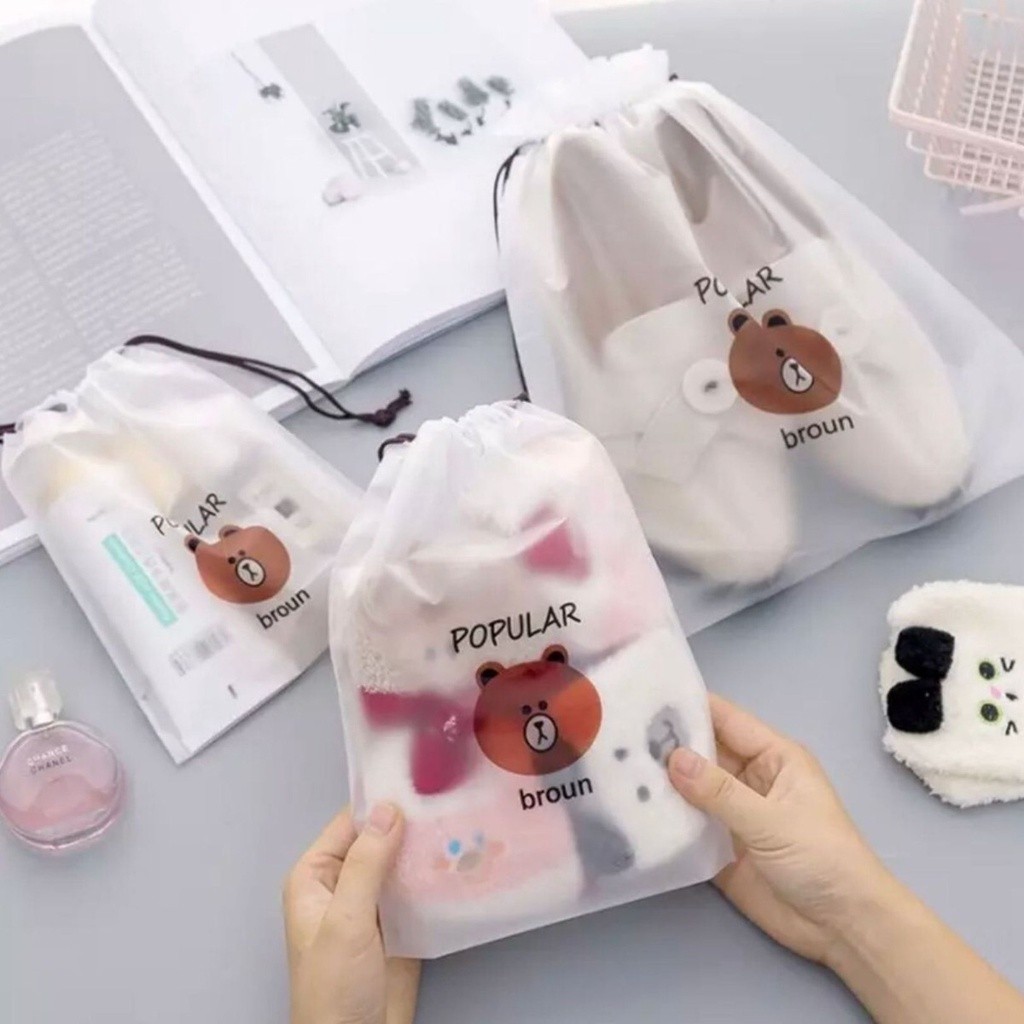Sacos Organizador  Impermeável Para Roupa Sapato Mala Para Viagem Passeio De Puxar Corda -Jogo Com 5