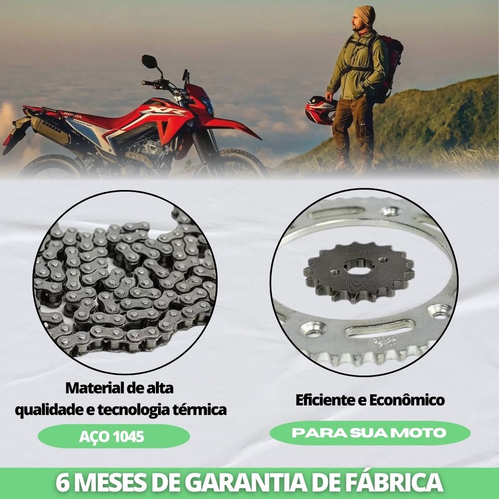 Kit Relação Transmissão Para Honda Xr 250 Tornado Com Retentor Scud — imagem 2 de 2