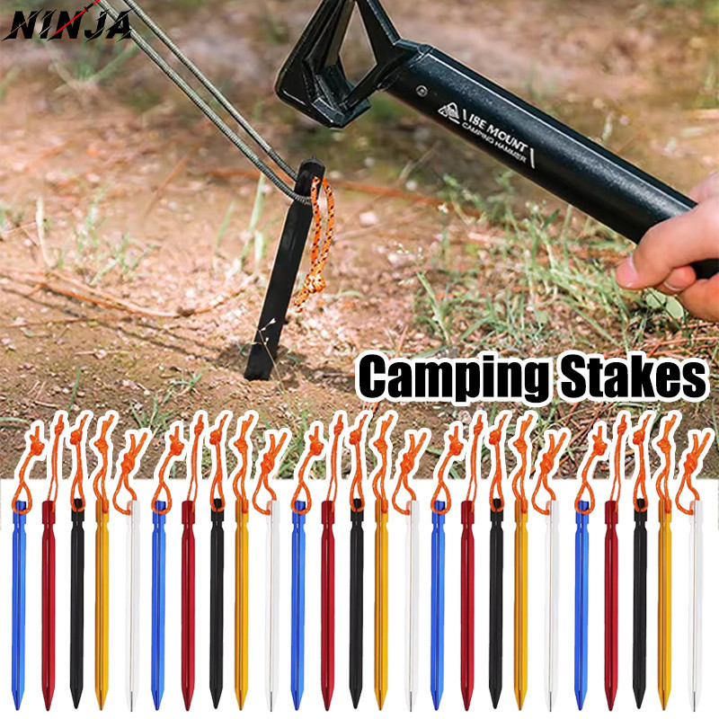 2/4/8 Unidades De Estacas Para Barraca De Liga De Alumínio-Pregos Triangulares À Prova De Vento-18 Cm , Portáteis , Ultr