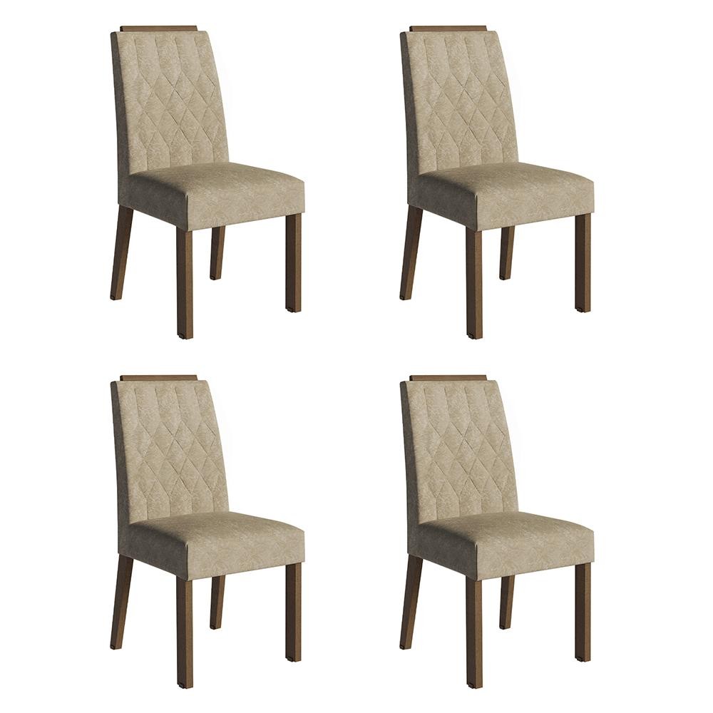 Kit 4 Cadeiras de Jantar 4256 com Espaldar Rustic/Imperial Madesa em Oferta na Shopee