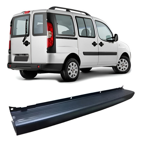 Parachoque Traseiro Central Fiat Doblo 2002 2003 2004 2005 2006 Até 2020 Sem Defletor Preto Fosco