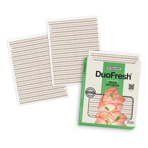 Imagem Papel Acoplado Duofresh Para Embalar Frios 400 Un Palha