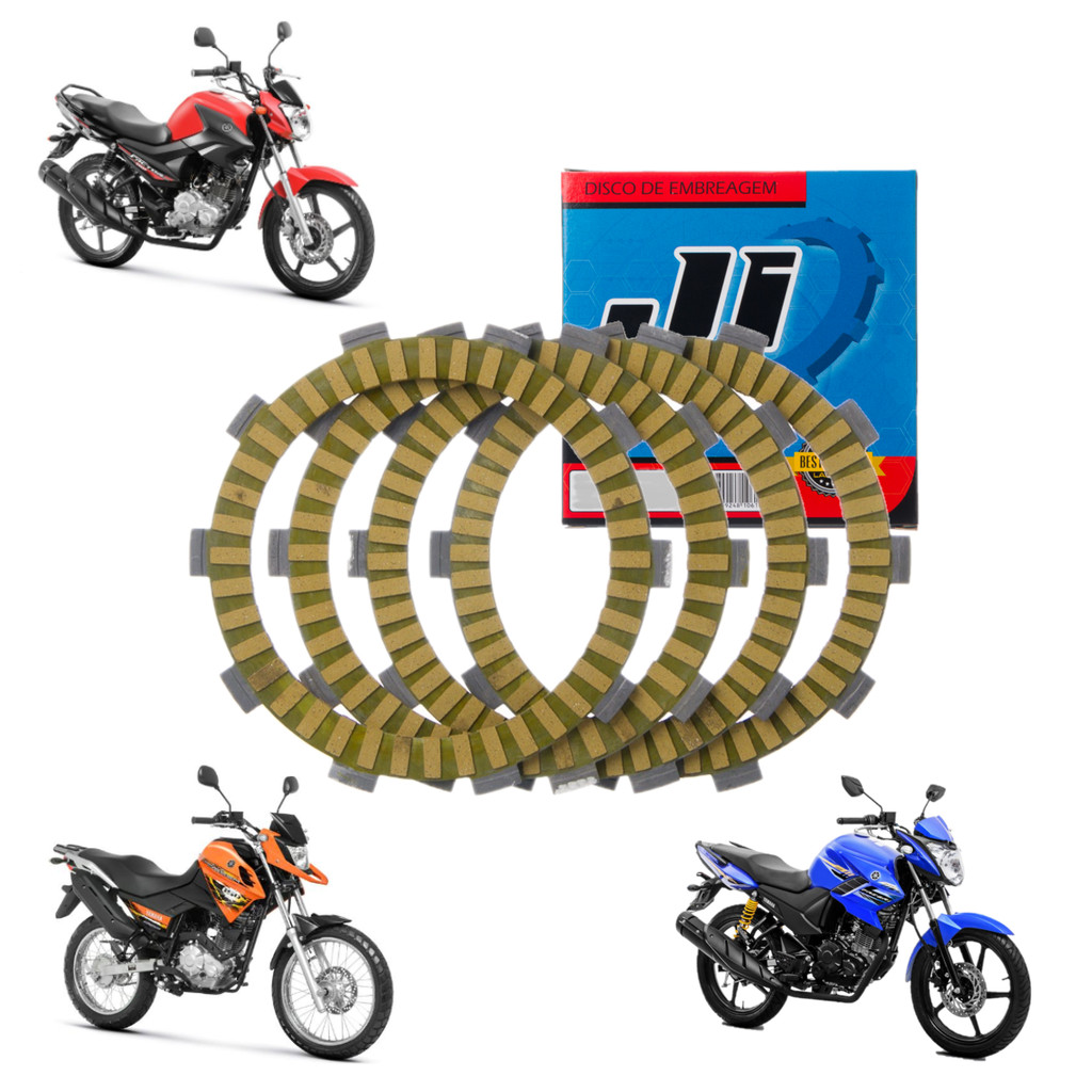 Discos Embreagem Ji 4 Pcs Fazer Crosser Ybr Factor 150 2014/2025