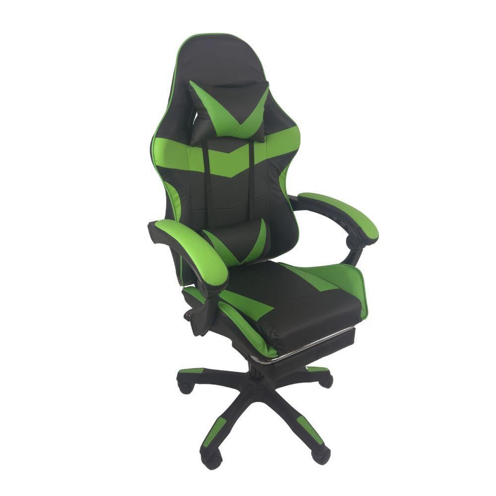 Cadeira Gamer Stillus Ergonômica Com Apoio Para Os Pés Preto Verde em Oferta na Shopee