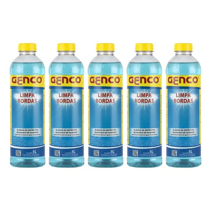 Kit 5 Limpa Bordas Genco 1L – Higienização Eficiente para Piscinas