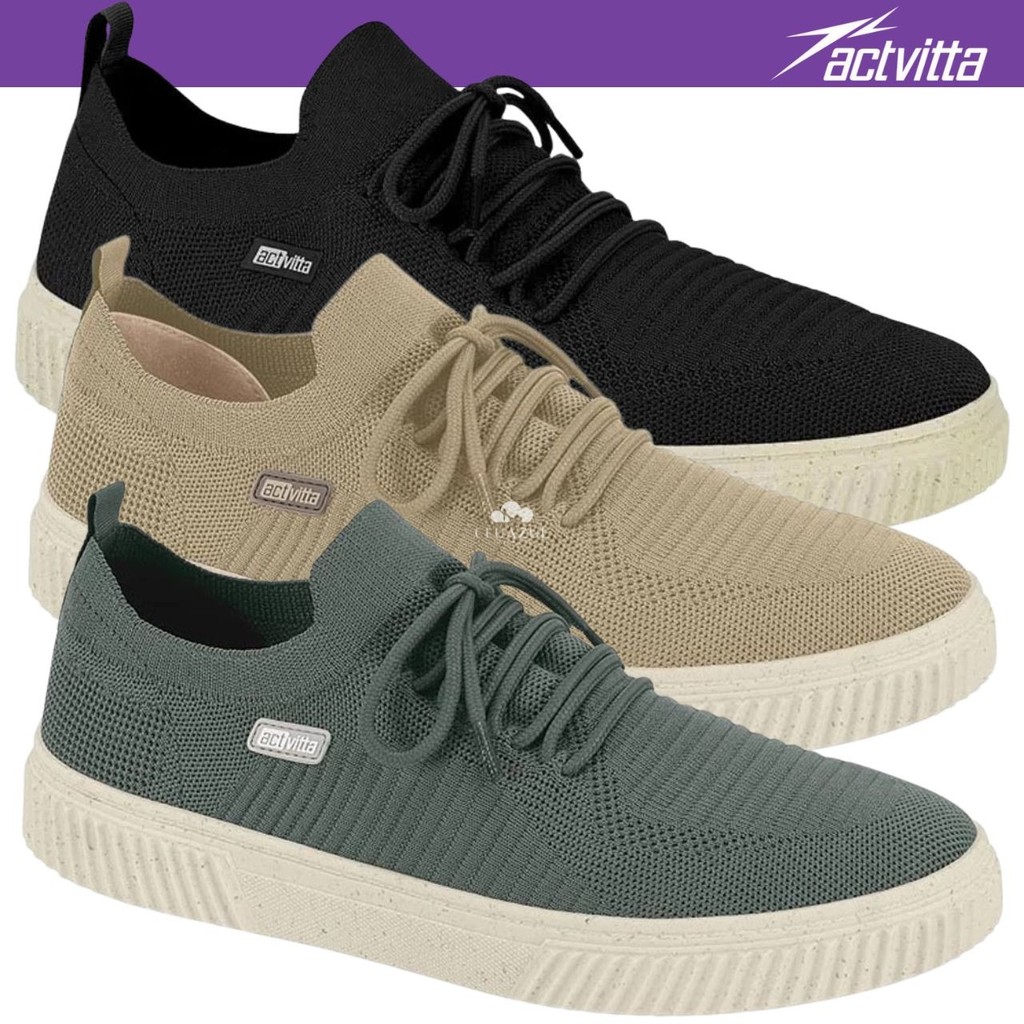 Tênis Masculino Actvitta knit Calce Fácil Casual Ultraconforto em Oferta na Shopee
