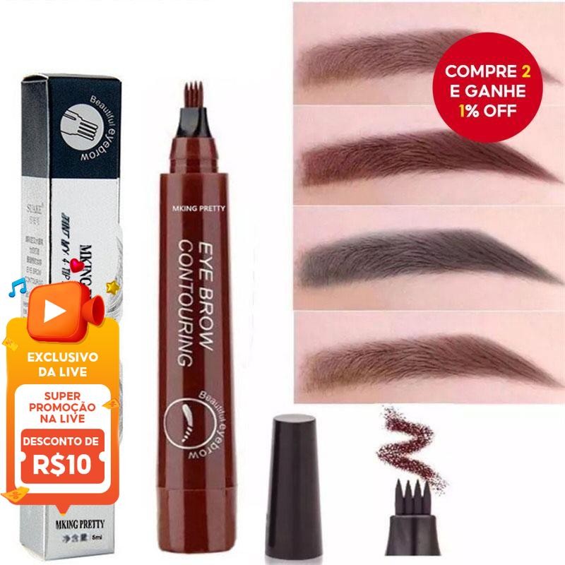 Caneta E Lápis 4d Para Sobrancelhas, À Prova D