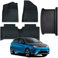 Conjunto Jogo Tapete Automotivo Bandeja Borracha Para BYD Dolphin Cabine Porta Malas 3D Ekap 4 Pçs
