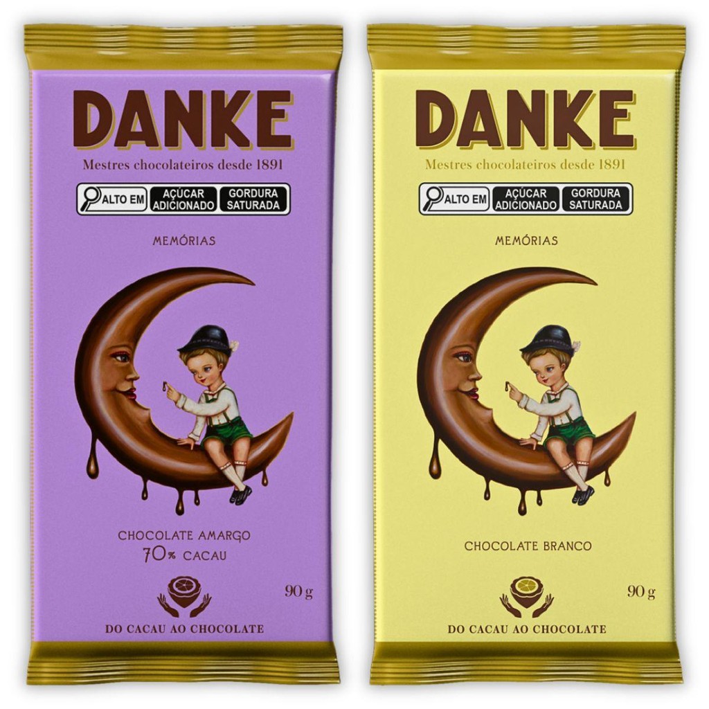 Kit 2un Barra de Chocolate 90G Danke Memórias Choco Branco & 70% Cacau