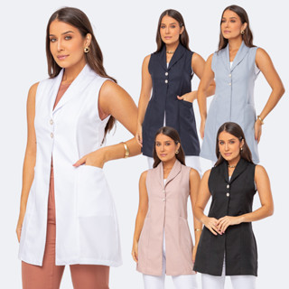Jaleco Regata Alfaiataria Com Gola Xale Xal em Oferta na Shopee