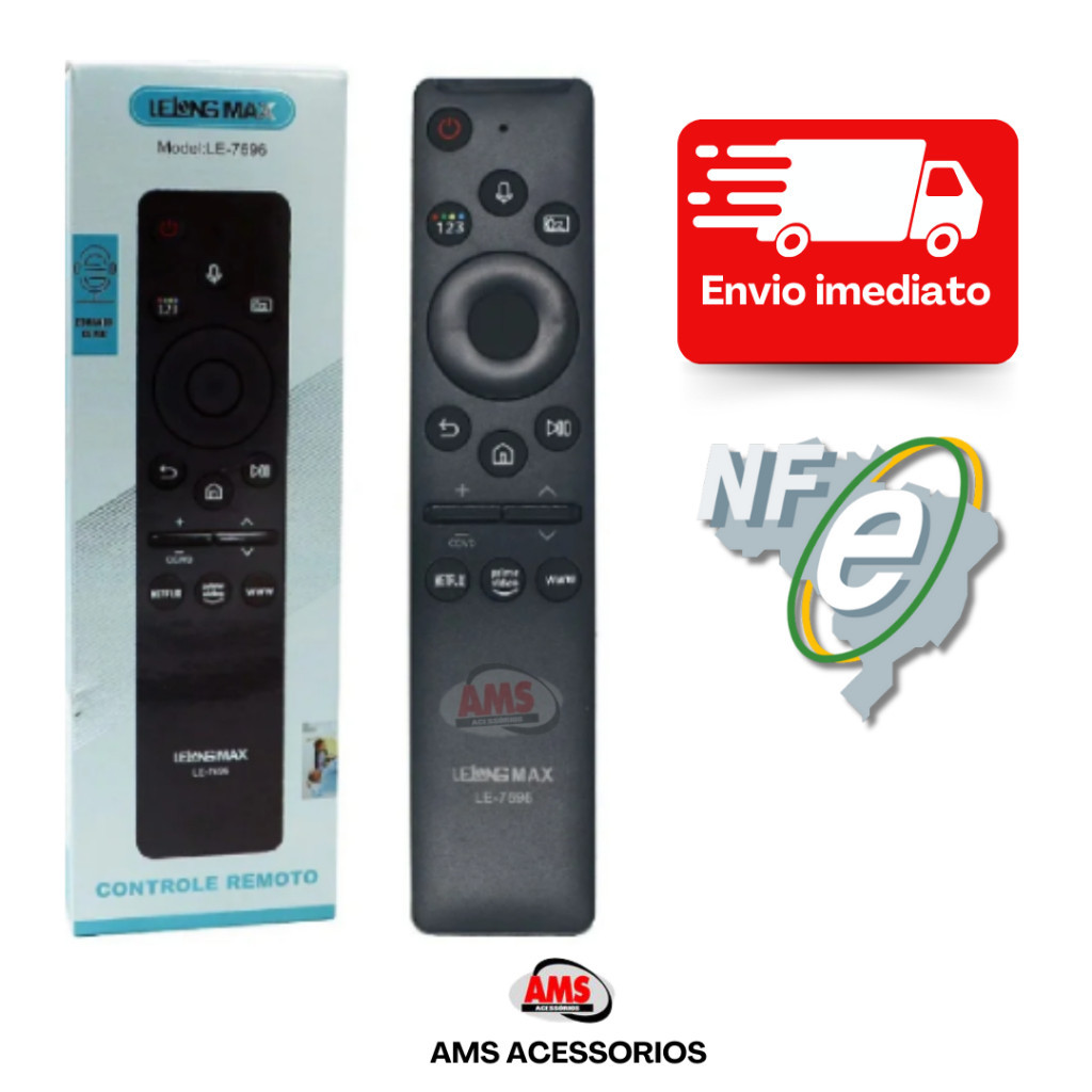 Controle Remoto Samsung Smart TV 4k UN40K6500AG UN40K6000AG UN40K6300AG UN49K6500AG LE-7696