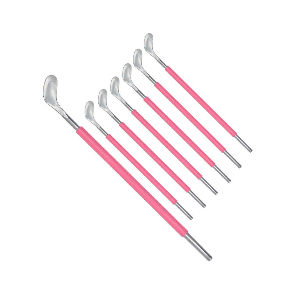 7 Espátula de Calosidade Slim Cabo de Silicone Rosa