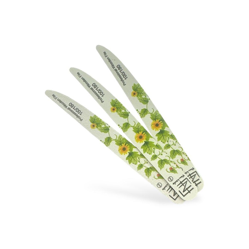 Kit 20 LIXA FLORAL FINA Lavável Unhas Acrygel Porcelana Fibra Original Fan Nails
