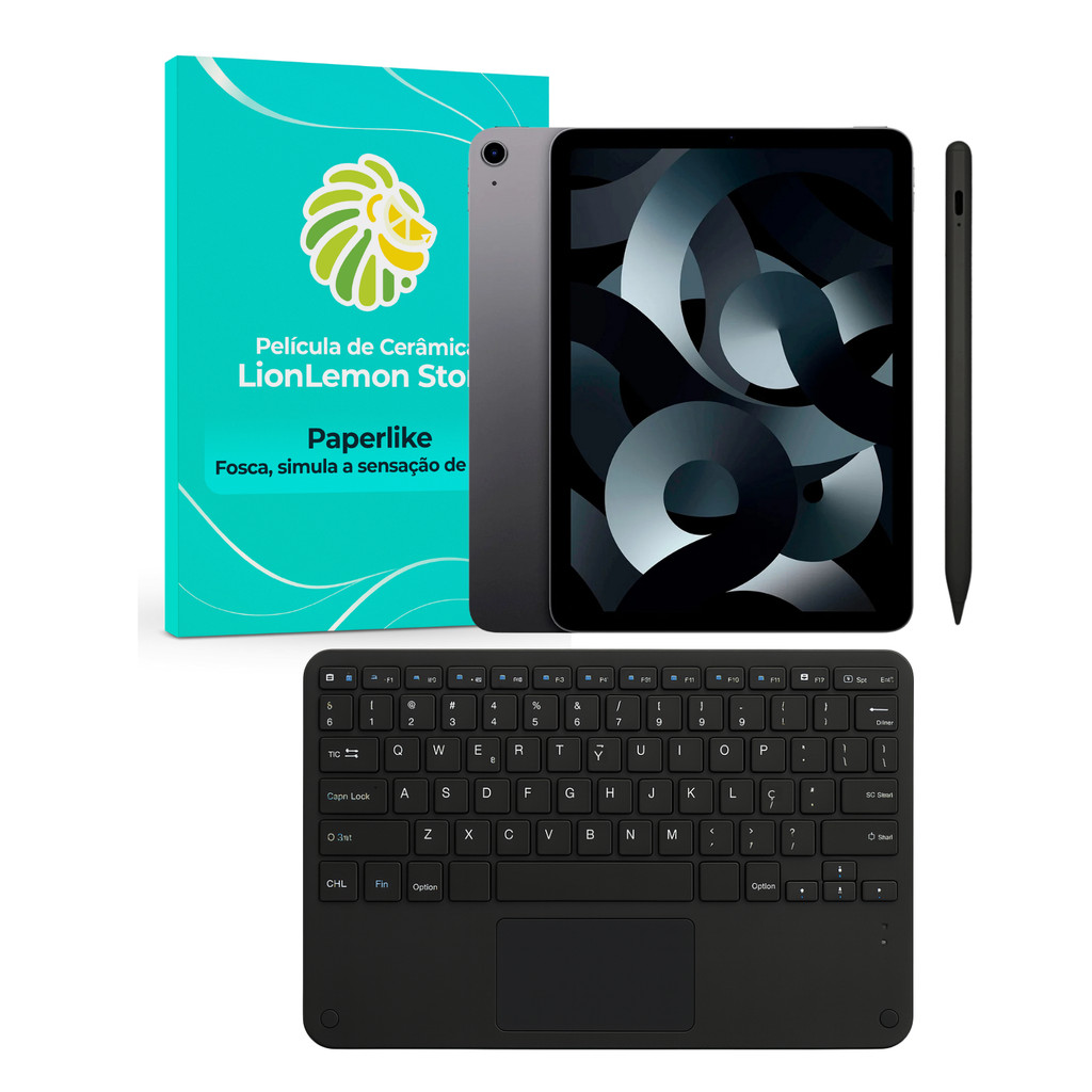 Kit Caneta, Pelicula Paperlike e Teclado Touchpad para iPad Air 11 e iPad Pro 11 (2018 - 2022) - LionLemon Store