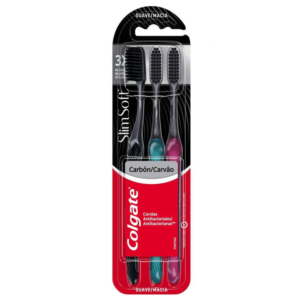 Escova Dental Colgate Slim Soft Carvão 3Un