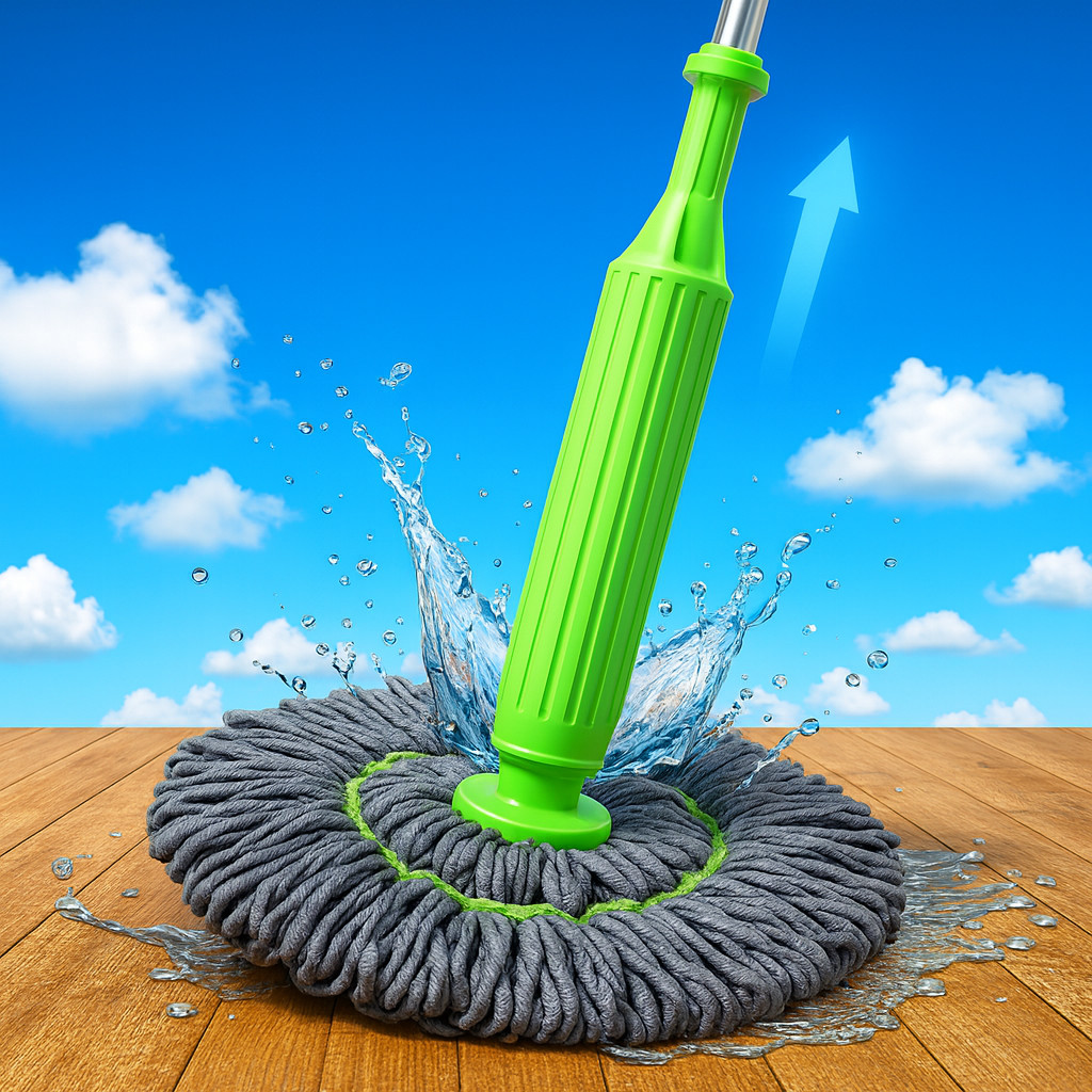 Esfregão Mop 2 em 1 com sistema de desidratação giratório automático ideal para limpeza de piso casa em Oferta na Shopee