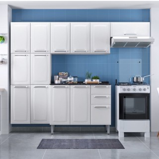 Cozinha Compacta em Aço 4 Peças 13 Portas 2 Gavetas Paneleiro Duplo em Aço Luce Itatiaia em Oferta na Shopee