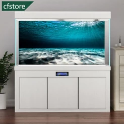CFSTORE Adesivo De Fundo De Aquário Pano Tanque De Peixes Floresta/Musgo/Oceano Mundo DIY Corte Disponível Autoadesivo D