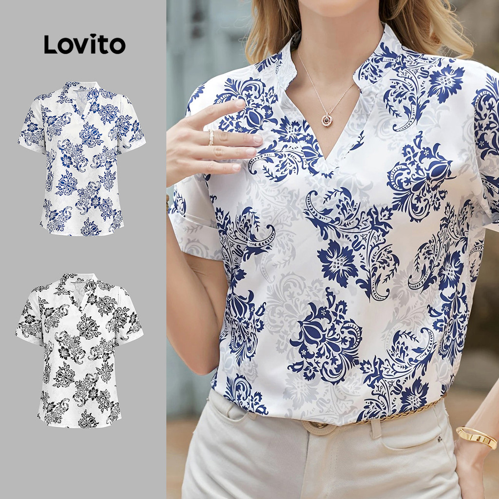 Lovito Blusa Boho Blusa Leve e Confortável para Primavera/verão para mulheres L138ED301 em Oferta na Shopee
