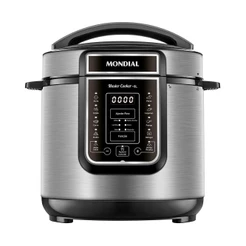 Panela de Pressão Elétrica Digital 6L Mondial Preto e Inox - PE-60-6L-I