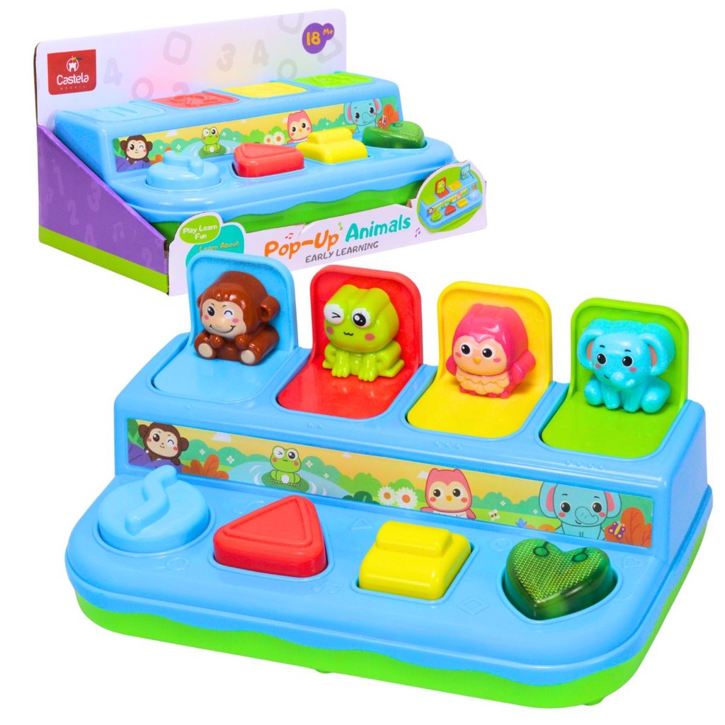 Brinquedo De Bebê Didático Pop Up Causa E Efeito Animais Com Som Luz