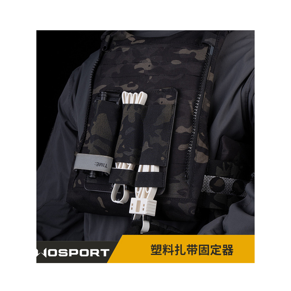 WOSPORT Braçadeira de plástico Suporte elástico Hemostático Cinto Placa de armazenamento MOLLE Placa de armazenamento fi