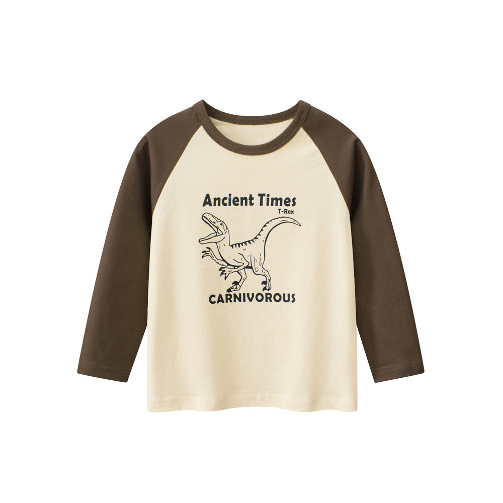 27 crianças roupas infantis de algodão puro primavera novo estilo menino manga comprida camiseta camisa de fundo roupas 