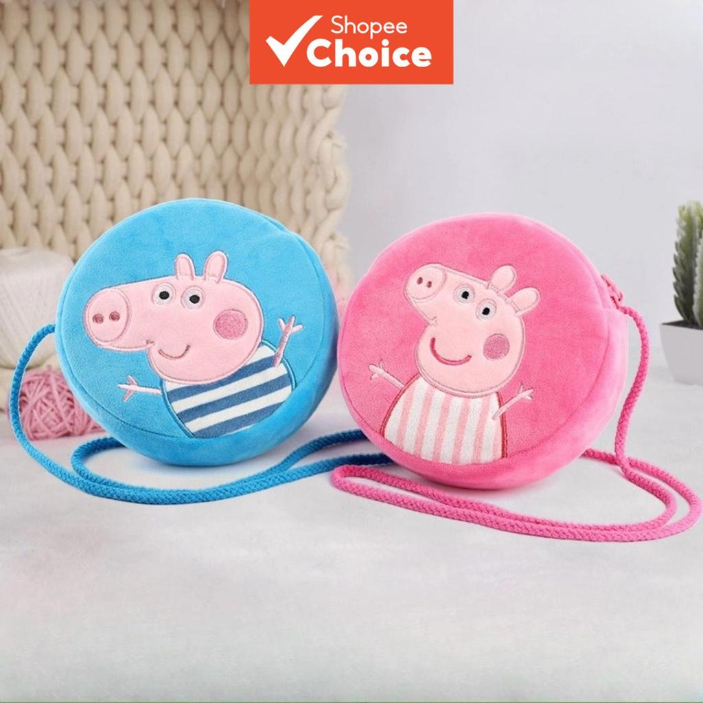 Bolsa Tipo Estilingue Redonda De Pelúcia Oficial Peppa Pig , Para Moedas , Fone De Ouvido , Cartão Fotográfico , Ideal U