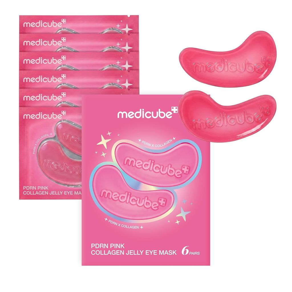 medicubePDRNPinkCollagenJellyEyeMask | Patches de Hidrogel para Olhos com PDRN, Colágeno, NAD | Refrescante para olhos i