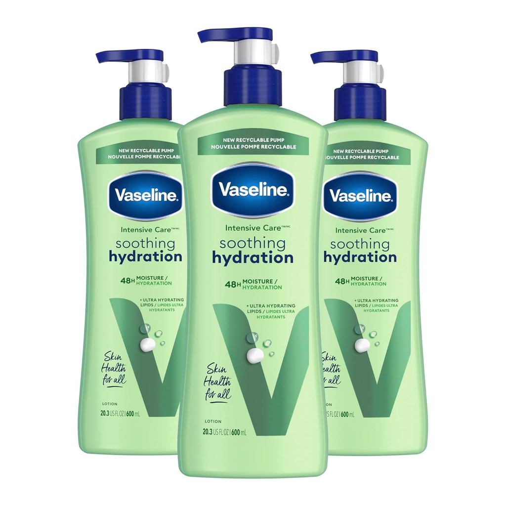 Loção Corporal Vaseline Intensive Care para Pele Seca, Hidratação Suavizante, Feita com Lipídios Ultra-Hidratantes + 1%
