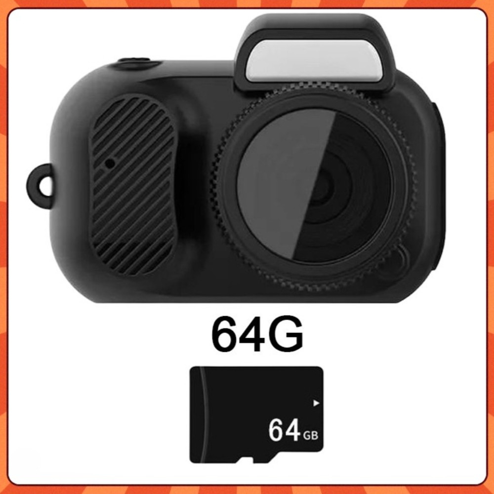 Mini HD Camera With LCD Screen Portable Vintage Small Camcorder Video Recorder + cartão 64GTF