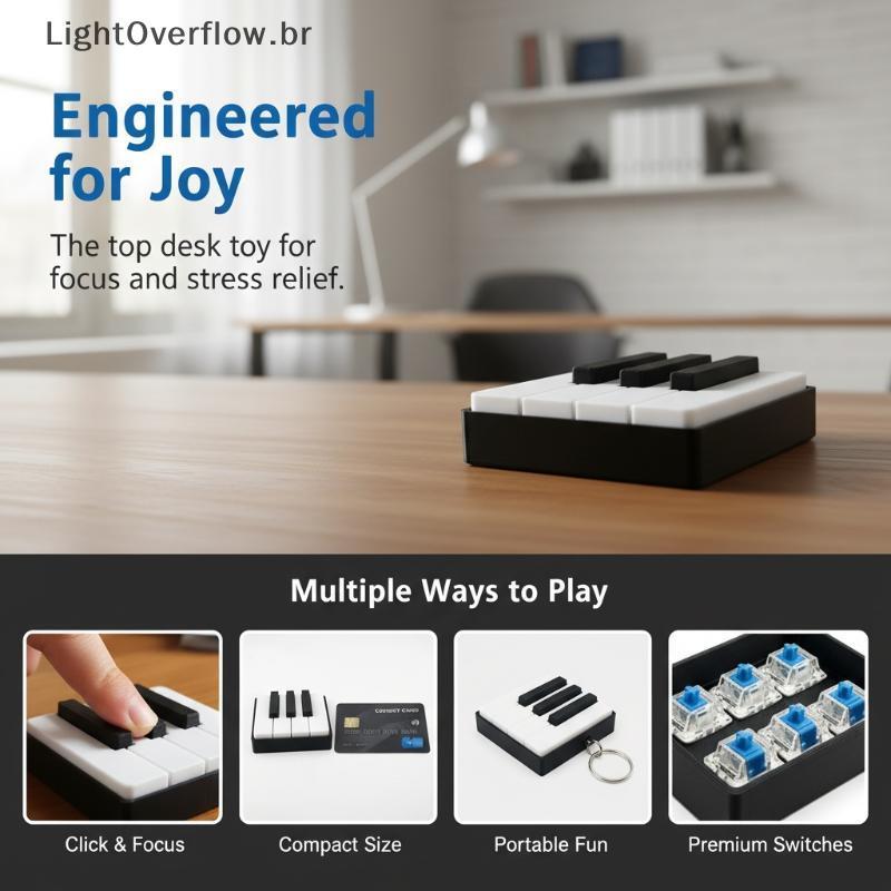 Teclado De Piano Impresso Em 3D Clier Press Type Relax Fidget Estatueta Adequada Para Jogos De Festa De Mesa De Escritór