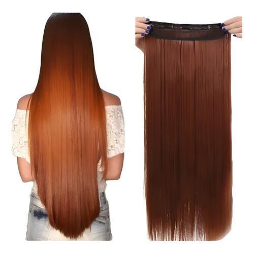 Aplique Tic Tac Cabelo Bio Orgânico Ondulado Ruivo Acobreado Ruivo Acobreado Liso