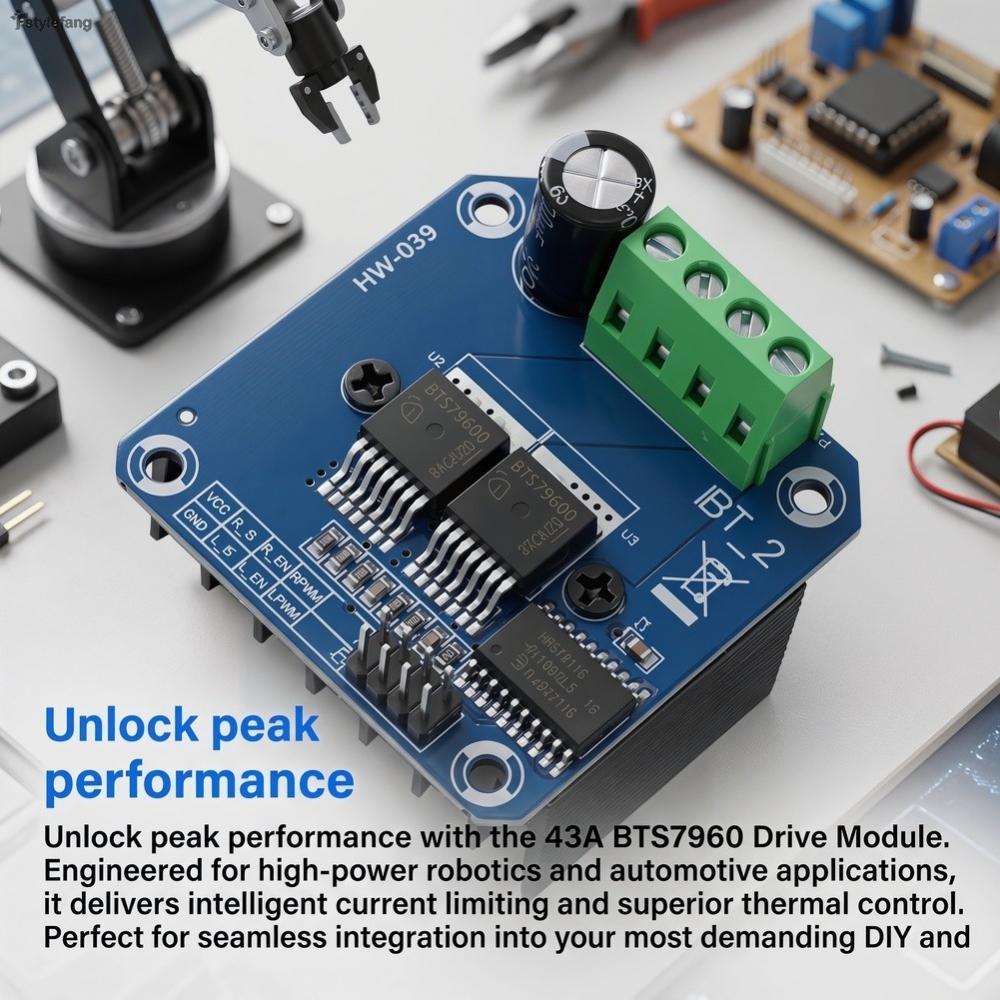 Módulo De Driver De Motor DC BTS7960 43A Corrente Contínua Para Uso Automotivo E DIY