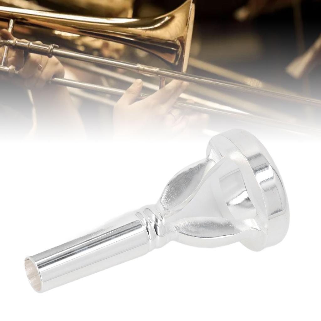 Bocal de trombone banhado a prata, vibração confortável, uso versátil, fácil manutenção, portátil e conveniente com