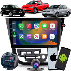 Multimídia 9 Polegadas Gol G5 Saveiro G5 Voyage G5 Carplay Android Auto Sem Fio + Câmera de Ré Colorida + Moldura