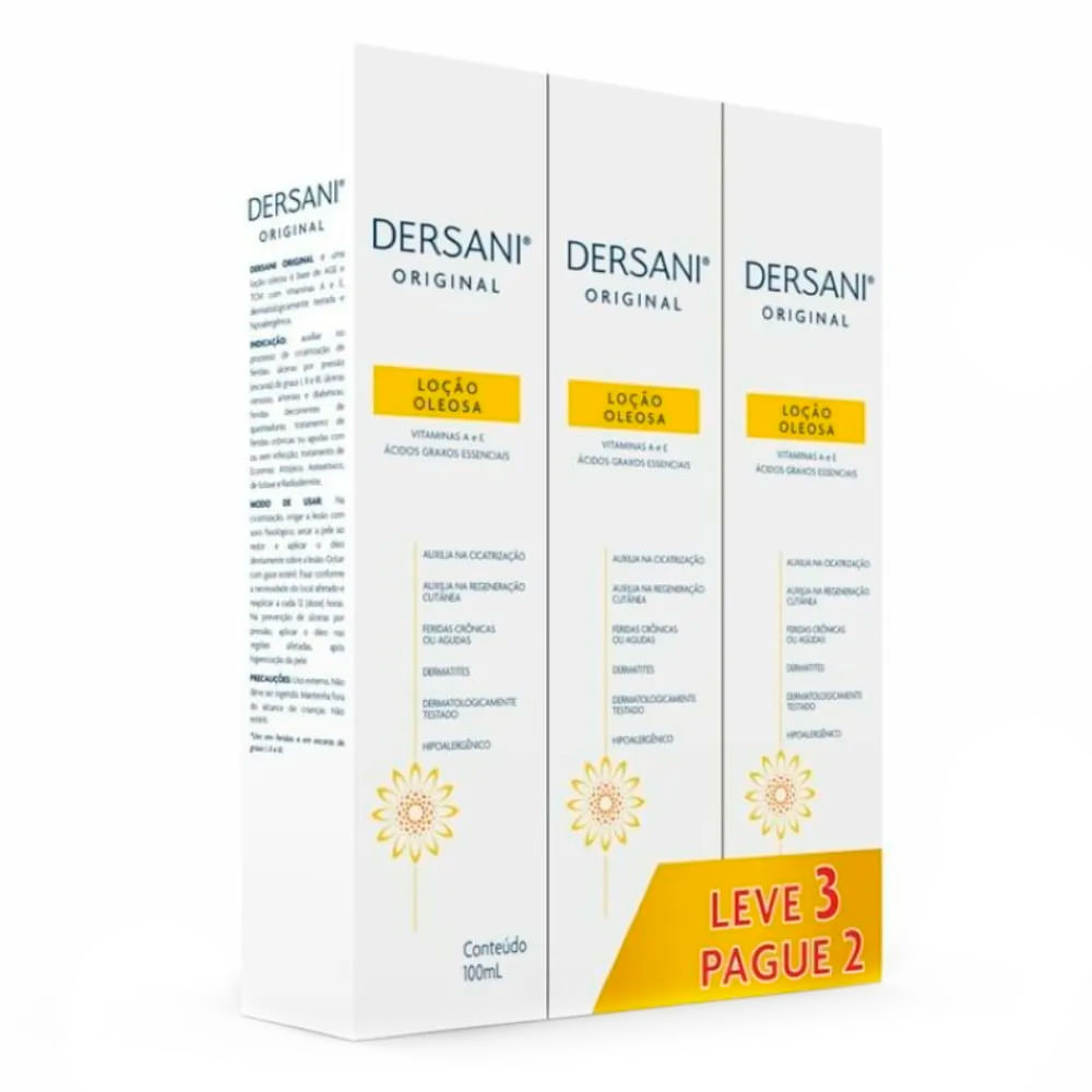 Dersani Original Loção Oleosa 3 Unidades de 100ml Cada Leve 3 Pague 2
