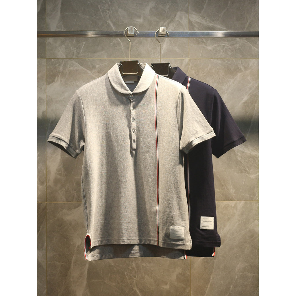 O Fim do Mundo!26ss High-End verão novo estilo puro algodão Slash Casual tb camisa POLO de manga curta camisa de tênis m