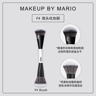 Maquiagem de Mario F4 Pincel de base de Blush de alto brilho de duas cabeças em forma de inclinação Pincel de creme de c