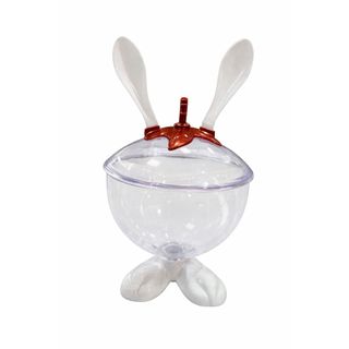 Taça Para Doces e Frutas - Taça De Páscoa - Taça Para Chocolate - Taça Coelho Com Colher