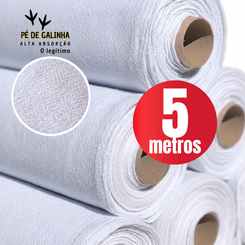 Tecido Pé de Galinha 5 Metros Pano de Prato Alvejado Branco Sacaria Algodão Artesanato Qualidade