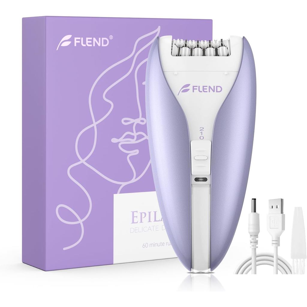 Epilador Silencioso para Mulheres, Removedor de Pelos Faciais e Corporais com 2 Velocidades, Tecnologia de Deslizamento 