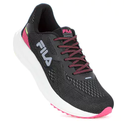 Tênis Fila Fastness Preto Rosa e Verde Limão - Feminino