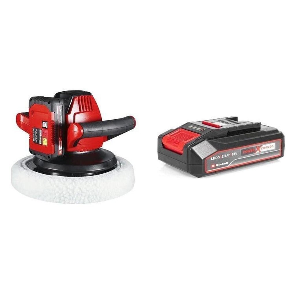 Kit Politriz Automotiva a Bateria Ce-Cb 18/254 Li com Bateria Power-X-Change 18V 2,5 Ah Li Einhell Preto