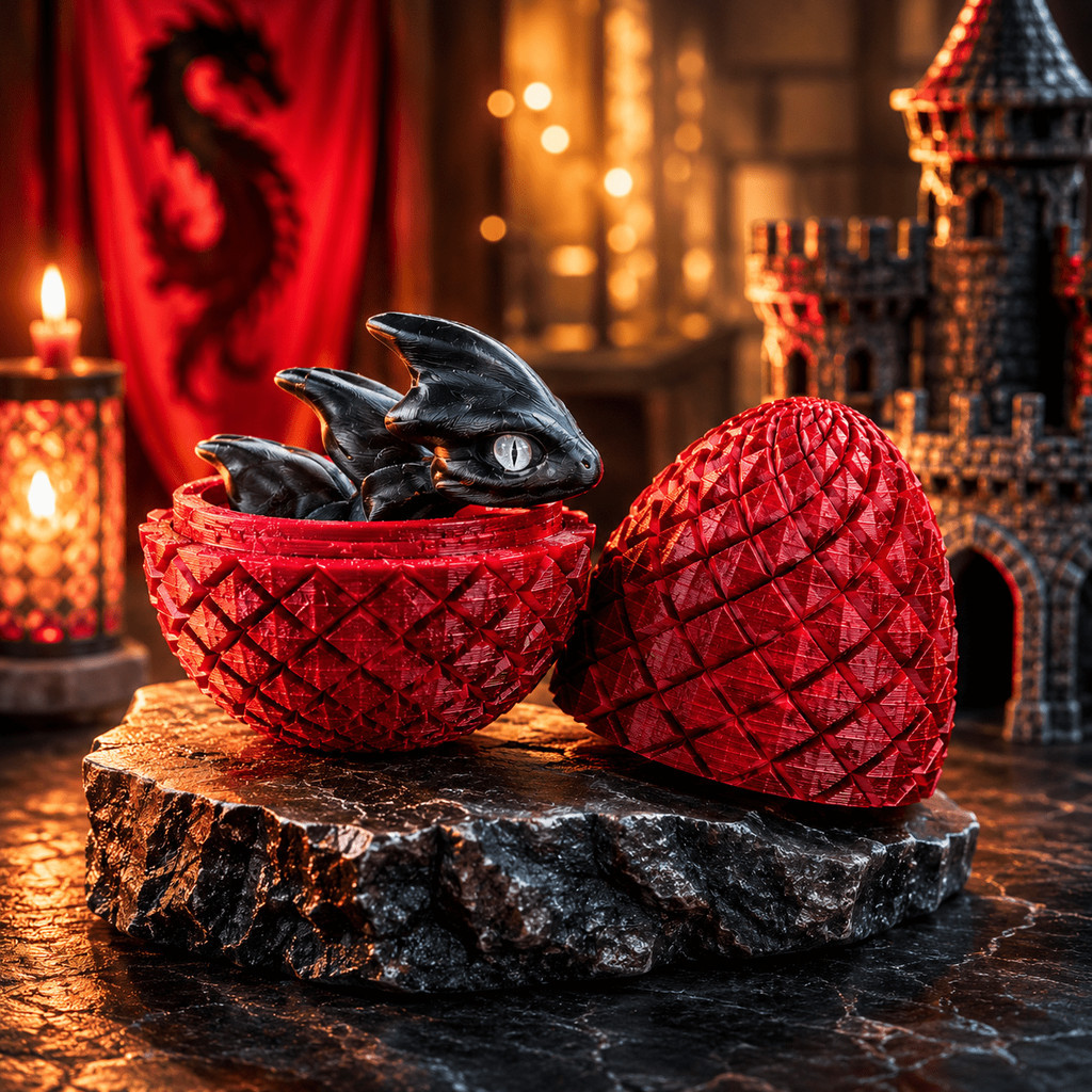 Kit Dragão + Ovo de Dragão Detalhado – Decoração e Coleção Brinquedo Para Criança Kit Brinquedos