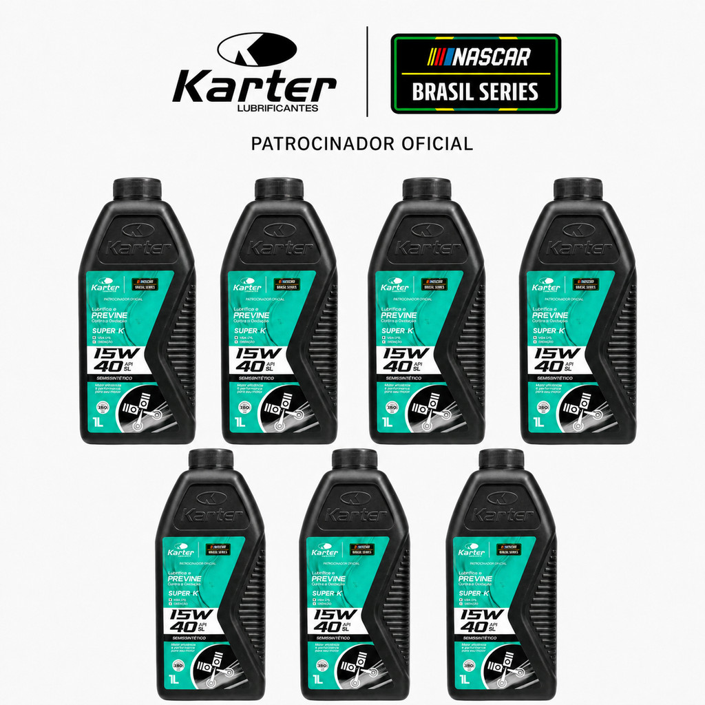 Kit 7 Óleo Karter 15W40 Semissintético API SL 1L