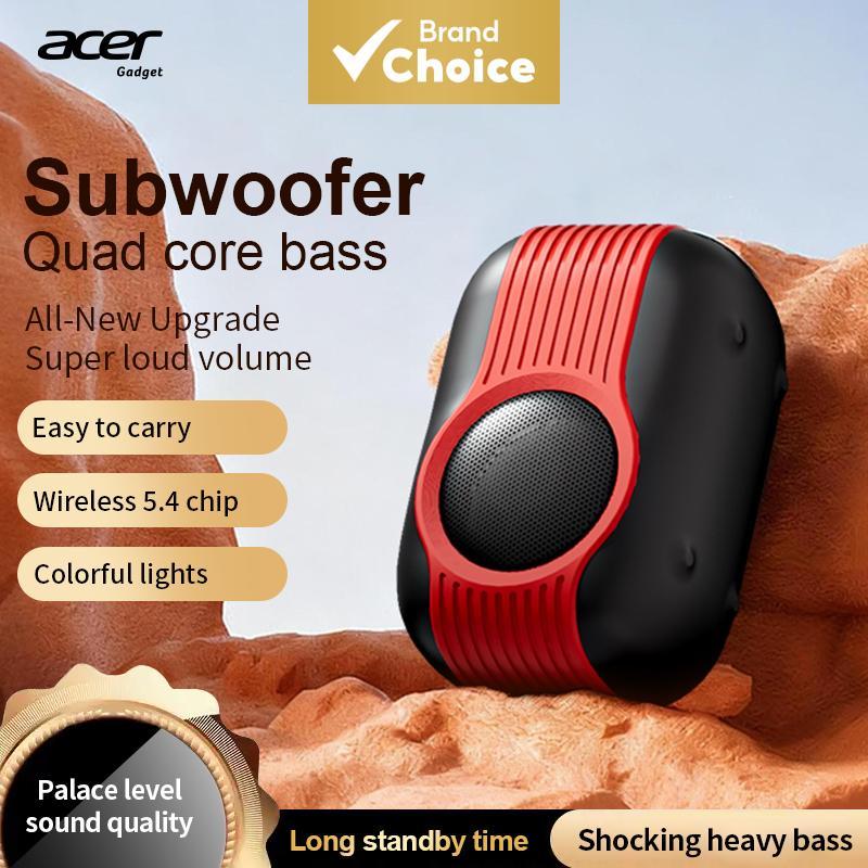 Caixa de Som Bluetooth Portátil Acer OSK268 Mini, Grave Potente 5W, Luz RGB, Rádio FM, AUX, TF, USB, Uso Externo