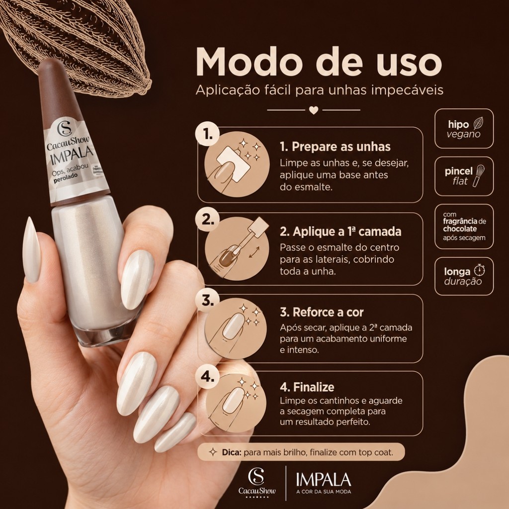 Esmalte Impala Coleção Cacau Show Nude Perolado Ops Acabou · foto 2